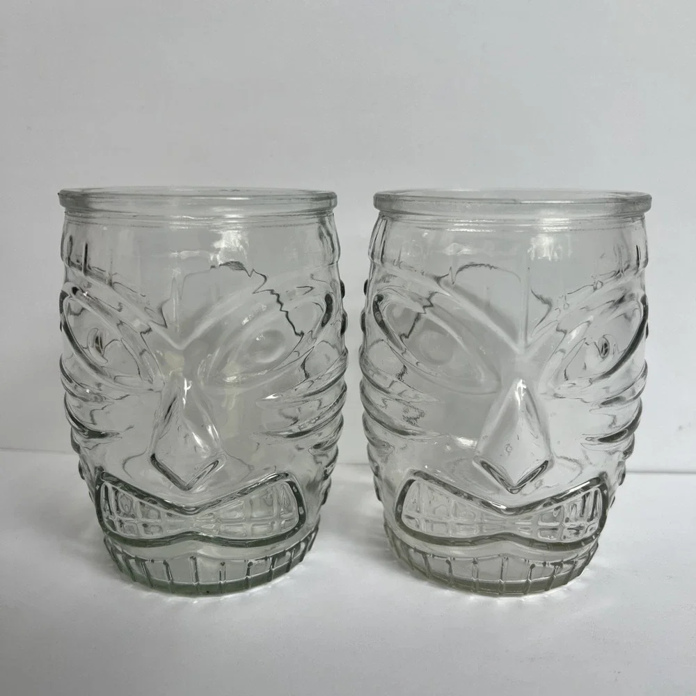 VTG Libbey Tiki Glasses Pair 4.5